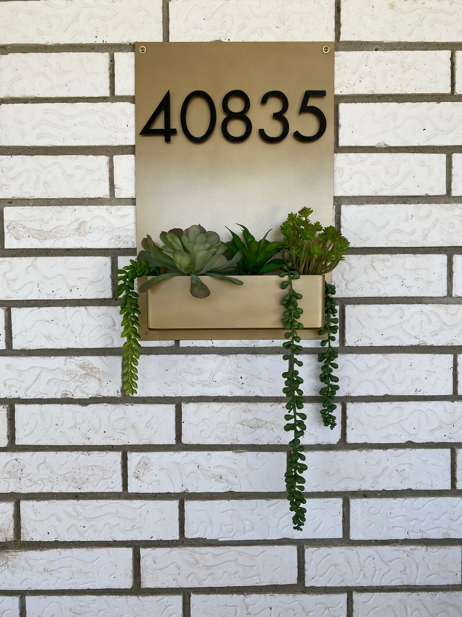 House Numbers Modern Address Sign Minimalist Planter Etsy