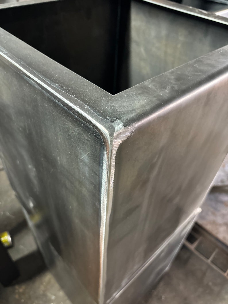 **Unlike our competitors, our planters have fully welded seems to ensure they are built to last. Other are spot welded and will deteriorate quickly once you start watering. The Turquoise Patina Planters are also primed inside to increase longevity.