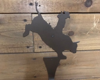 Decorative Wall Mounted Hook - Stocking Hanger - Cowboy Christmas Gift - Rodeo Christmas Gift - Christmas Decor - Personalized Stocking