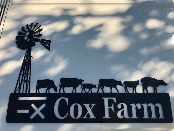 Custom Ranch Sign - Cattle Brand - Personalized Metal Wall Art - Cow Silhouette - CATTLE DRIVE