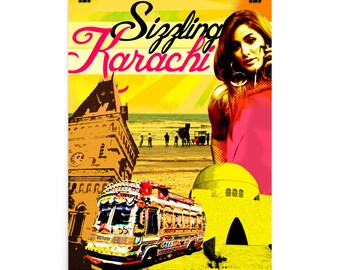 Sizzling Karachi | Pakistan | Bus | Beach | Sea View | Clifton Poster