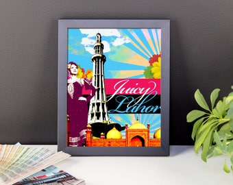 Juicy Lahore | Urdu | Pakistan | Desi Art | Framed poster