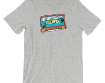 Cassette Tape | Pencil Drawing | 8 Tracks | Unisex short sleeve t-shirt