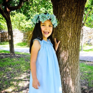 Flower Girl Pastel Blue Matching Sister Dresses, Flower Girl Dresses, Smocked dresses, Bishop Dress, Baby Dresses, Girl Dresses