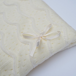 Ivory Christening Blanket -  Baptism Blanket - Blessing Blanket - Dediction Blanket -  Take Home Baby  BLanket - Shawl baby White or Ivory