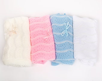 Receiving Blanket Knit Soft Warm Cozy Unisex Cuddle Stroller Crib Swaddler Blanket for Newborns Infants Toddler Boys Girls 0m-2yrs old