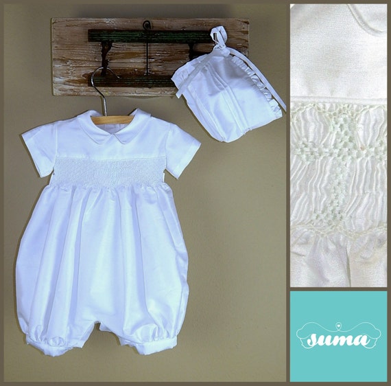 baby boy christening romper outfit