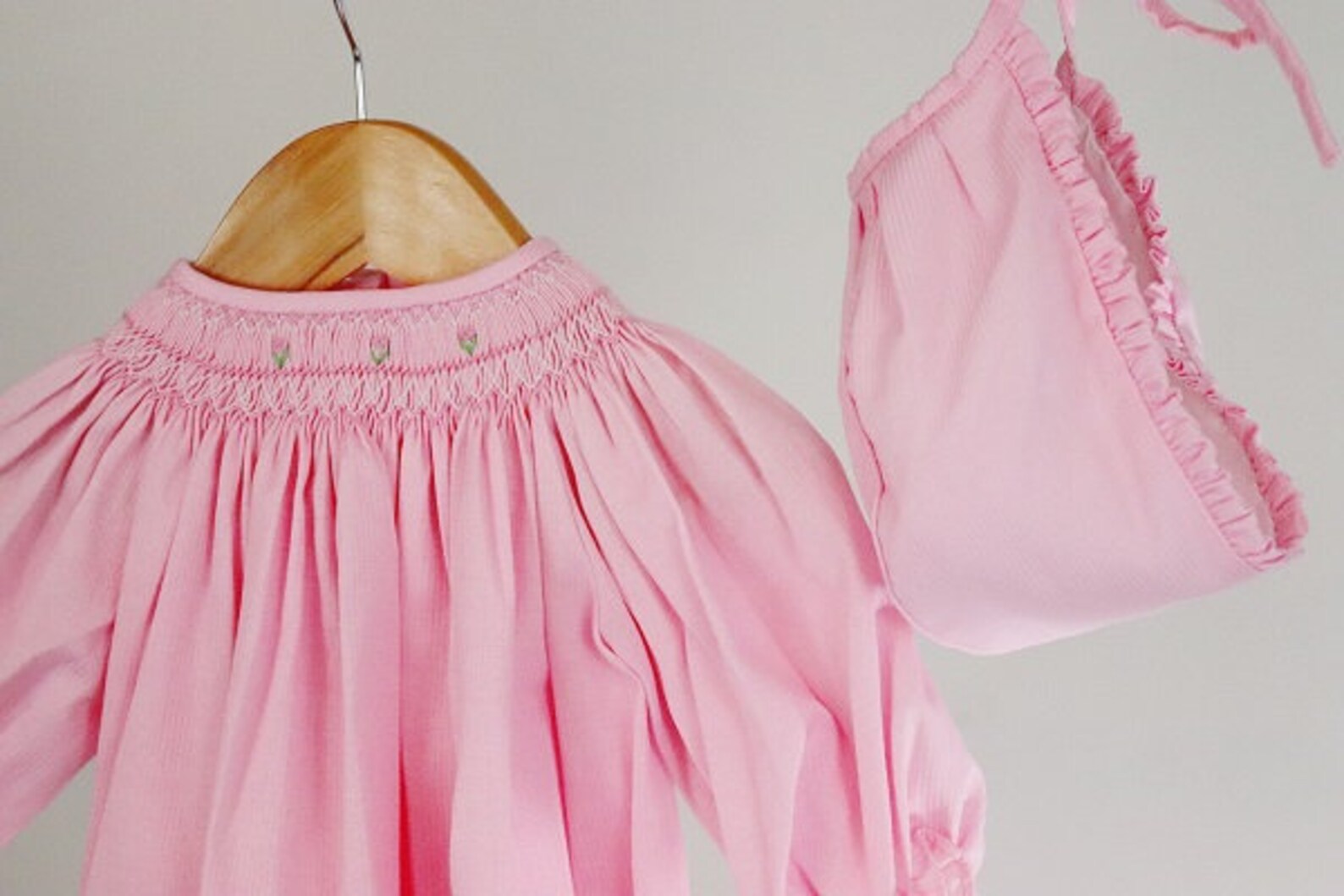 Smocked Newborn Gown - Car