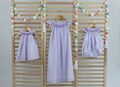 Pastel Lavender Matching Sister Dresses, Bishop Hand Smocked  Girl Dress Cotton Fabric