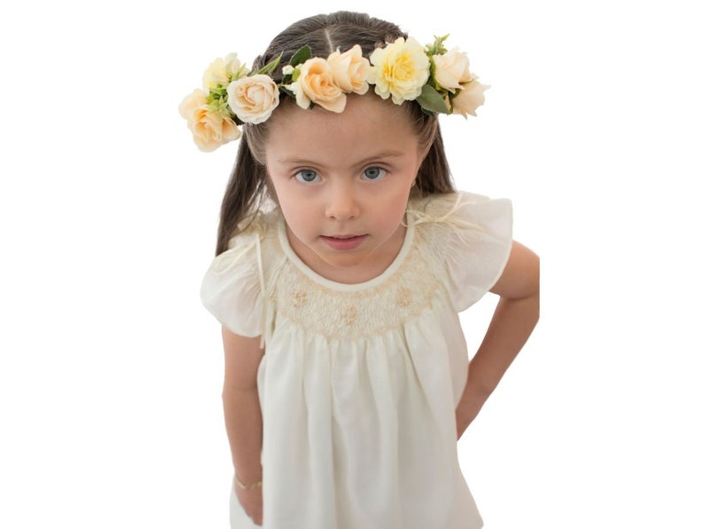 Ivory Flower Girl Dresses Cotton Hand Smocked Etsy