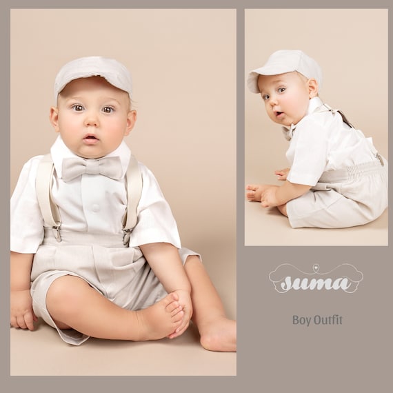 FINAL SALE Boy wedding romper outfit boy, boy blessing outfit, boy first birthday outfit boy, boy christening outfit, boy christening romper