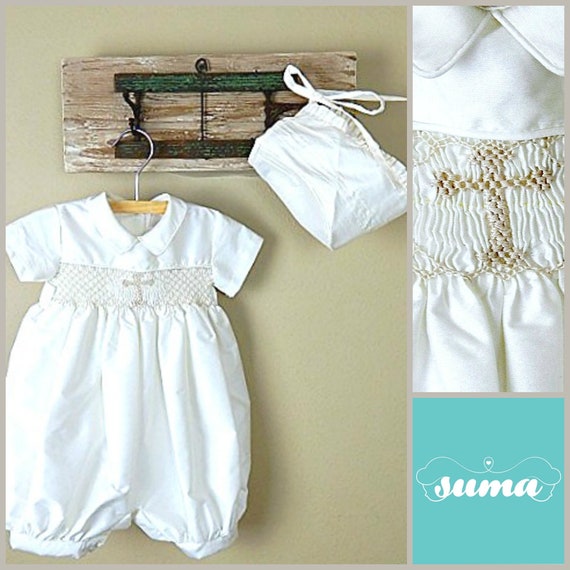 New Baby Boys Shantung White Shorts Romper Suit Baptism Christening Outfit