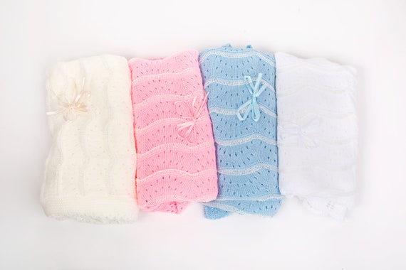 Knitted Baby Blanket, Baby Shower, Newborn Gift, Nursery Blanket, Crib Blanket, Stroller Blanket 40" x 50"