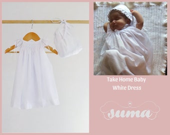 Smocked Dress Newborn Coming Home  Baby Girl Coming Home Outfit Going Home Outfit Newborn Hospital Outfit First Photoshoot Outfit Baby