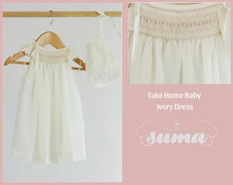 Coming Home Baby Girl Dresses Ivory, Take Home Outfit, Hospital Outfit, Girl Coming Home Outfit, Baby Girl  Hospital, Baby shower Gift