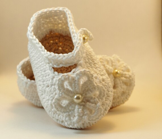 White or Ivory Shoes Baby Girl Crochet , Christening Shoes, Baptism  Blessing shoes, Baby Shoes MEXICO