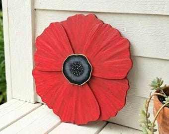 Colgador de puerta de flores de madera • Decoración de madera pintada a mano • Gran decoración de porche de primavera y verano