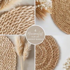 Boho Photo Backdrop Bundle | Flatlay Table Mockup | Neutral Stock Photography Mockup