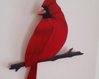 Northern Cardinal Door/Wall Hanger Decor, Porch Decoration, Porch Decor, Bird Door Hanger, Red Cardinal Door Hanger