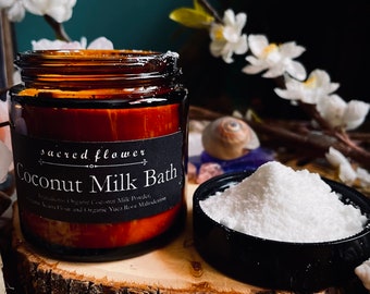 Bain au lait de coco - Poudre de lait de coco pure biologique - Le bain adoucissant pour la peau le plus luxueux et soyeux - Végétalien