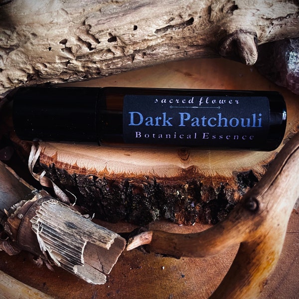 Dark Patchouli Essential Oil Roll-On. All-natural, Deep, Dark, and Delicious Pure Aromatherapy Cologne. Grounding Self-Care.