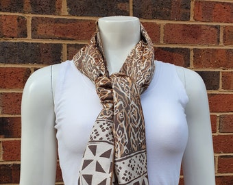 Batik scarf Indonesian-Javanese style with cloud (mega mendung) and floral design