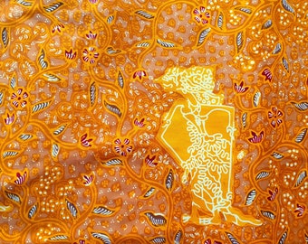 Indonesische batik tulis stof, sarong bruine sogan Srikandi wayang schaduwpop