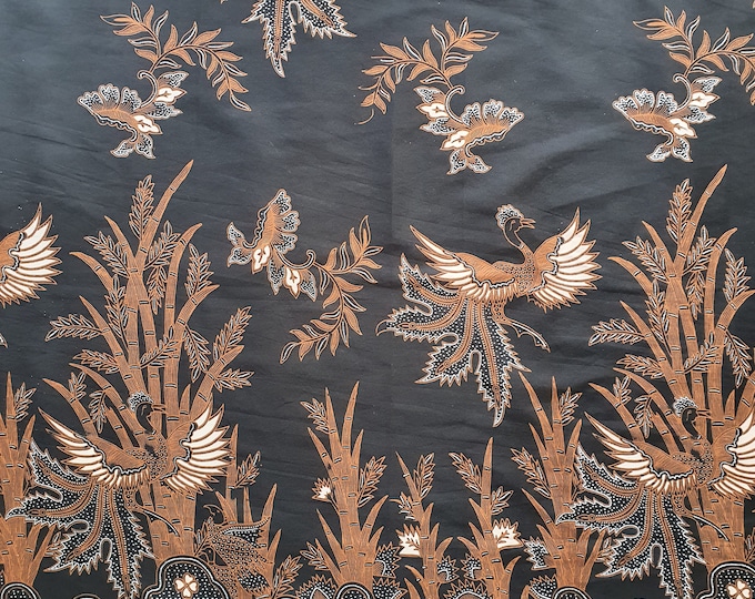 Javaanse Sarong Indonesian Batik Fabric, Javanese Sarong Birds in Bamboo Forest, Men ...