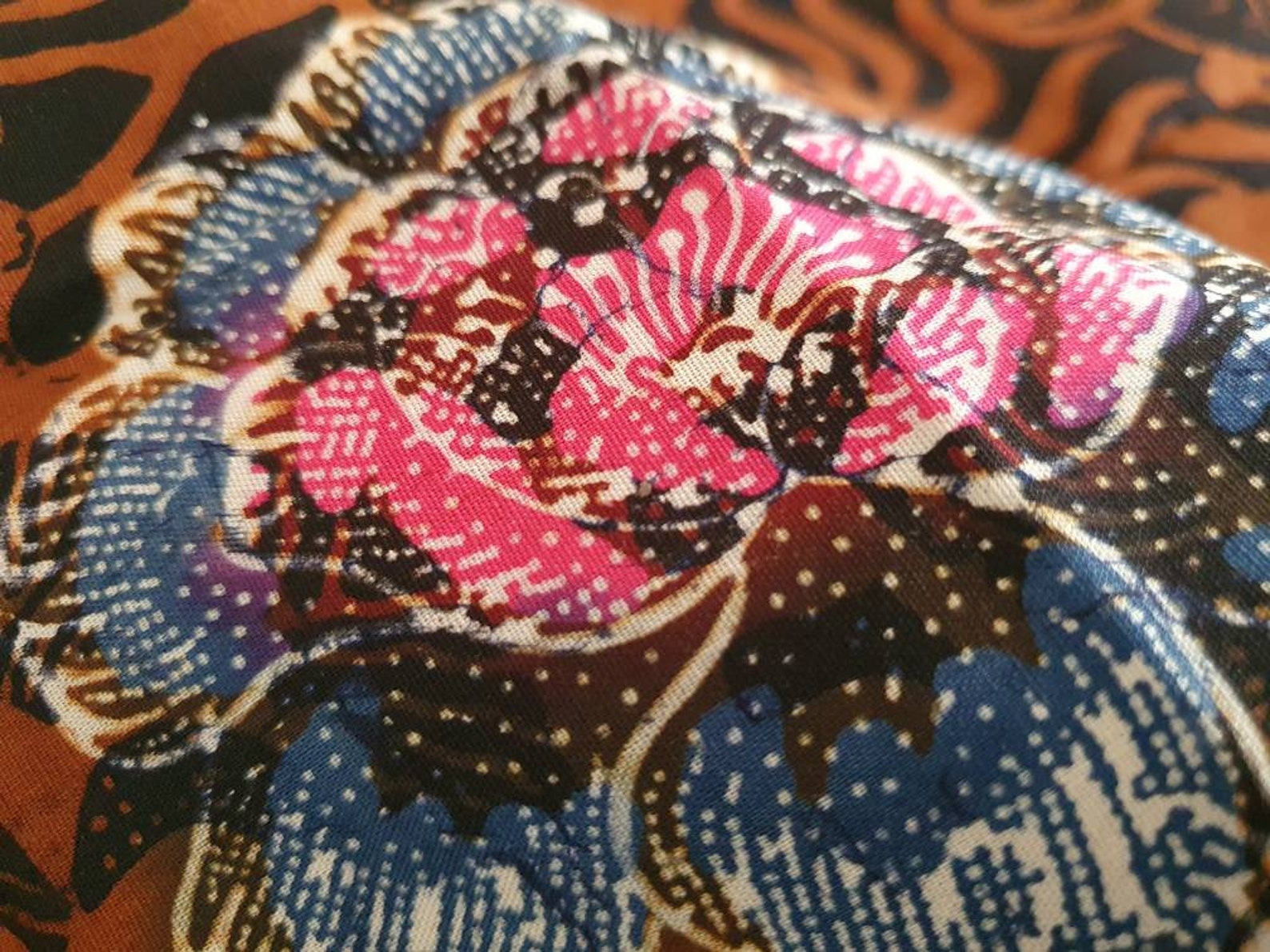 Javanese Batik Cap, Indonesian Floral Block Stamped Fabric, Boho Sarong ...