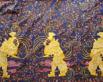 Indonesische batik stof met de hand getekend, traditionele wayang Javaanse batik kunst, batik tulis Rama Shinta Tiga Negeri muur opknoping
