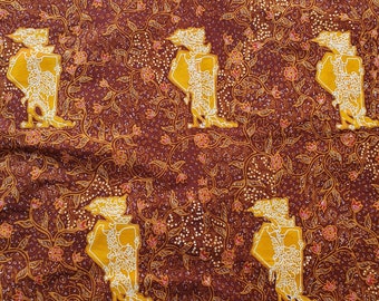Indonesian batik tulis fabric, brown Srikandi wayang shadow puppet sarong