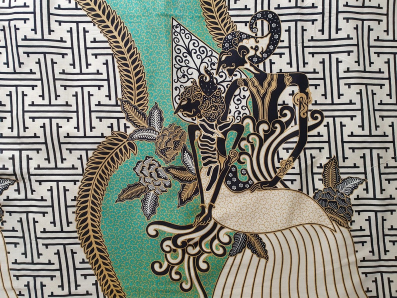 Indonesian Batik Fabric, Javanese Spring Sarong Wayang, Rama Sinta ...
