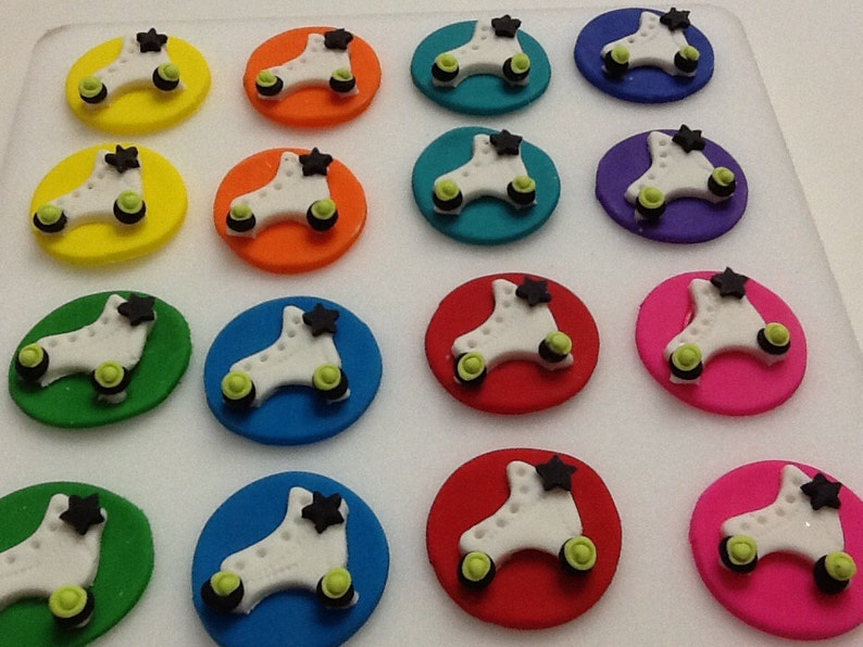 Edible Circle ROLLER SKATE TOPPERS fondant paint Circle Etsy