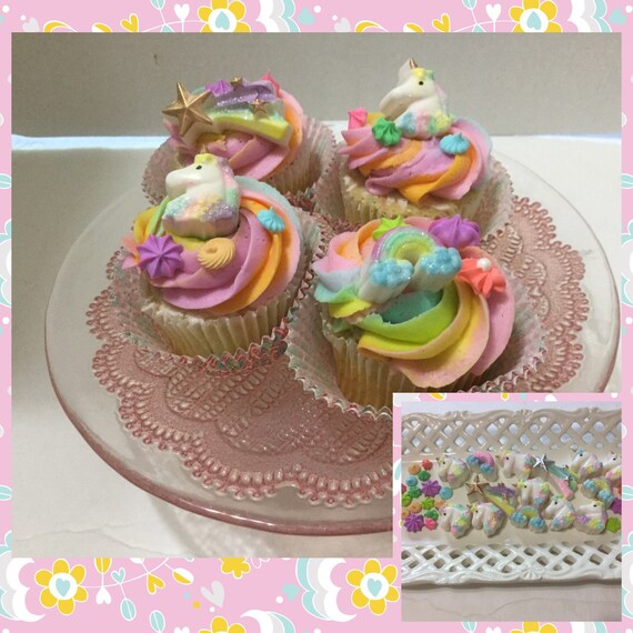 unicorns cupcake topper edible