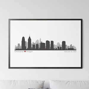 Custom City Skyline Wedding Guest Book Alternative, Signature Wedding Guestbook, Bridal Shower Gift, Anniversary Gift, Wedding Art Poster