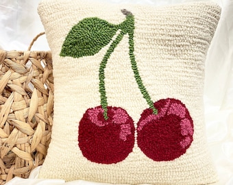 Handmade Cherries Pillow