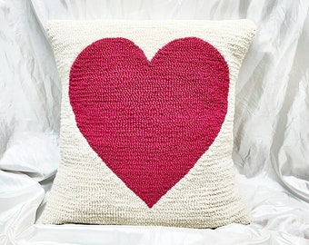 Handmade Open Heart Pillow