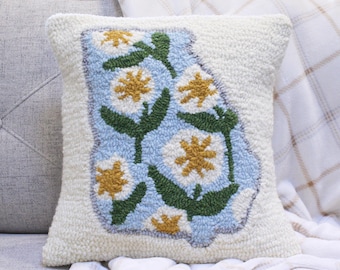 Handmade Georgia Rose Tufted Pillow