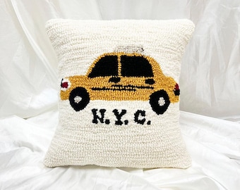 Handmade NYC Taxi Pillow
