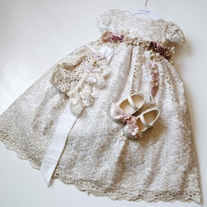 Hermoso vestido para niña Burbvus modelo G052 | Diseño unico, hecho a mano | Vestido ceremonias, bautizo, bodas, Vestidito para niña