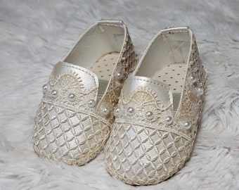 Baptism or Christening Shoes - Baby and Toddler - Model B026 Burbvus - Baby Boy Christening Shoes - Baptism Footwear - White or Ivory Shoes