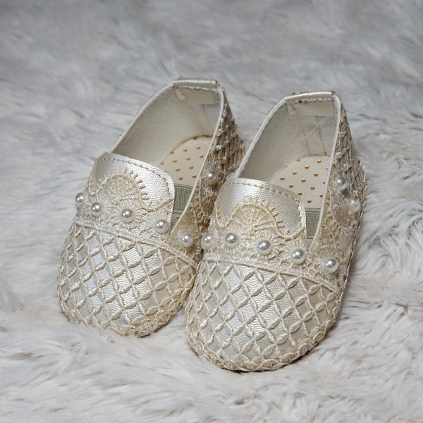 Chaussures de baptême ou de baptême - Bébé et tout-petit - Modèle B026 Burbvus - Chaussures de baptême Baby Boy - Chaussures de baptême - Chaussures blanches ou ivoire