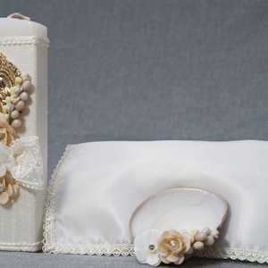 Vela Para Bautizo Virgen De Guadalupe | Hecha a Mano | Diseño # 27 |Vela Personalizada Para Bautismo Color Blanco o Ivory Incluye Conchita