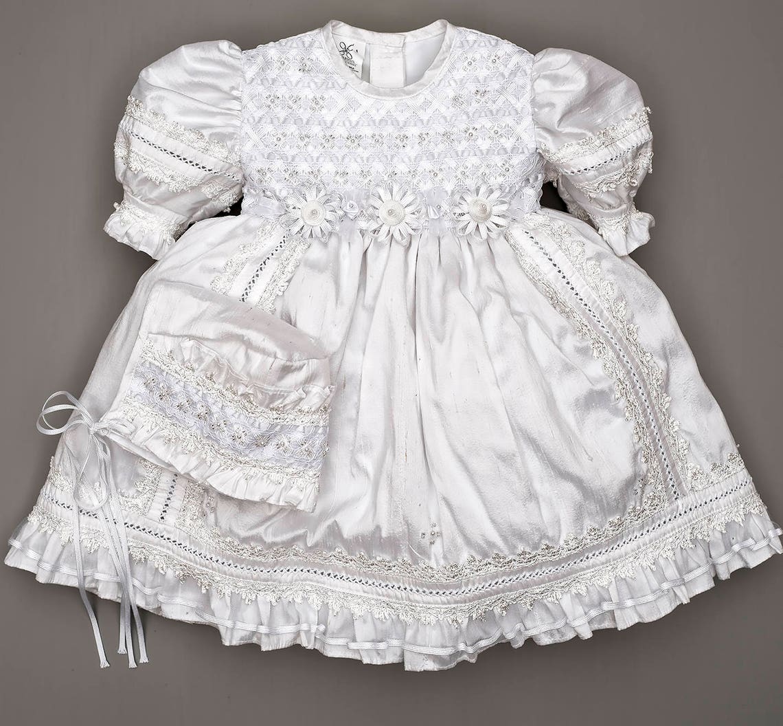 HandMade Christening Gown for Girls Embellished Baptism Etsy