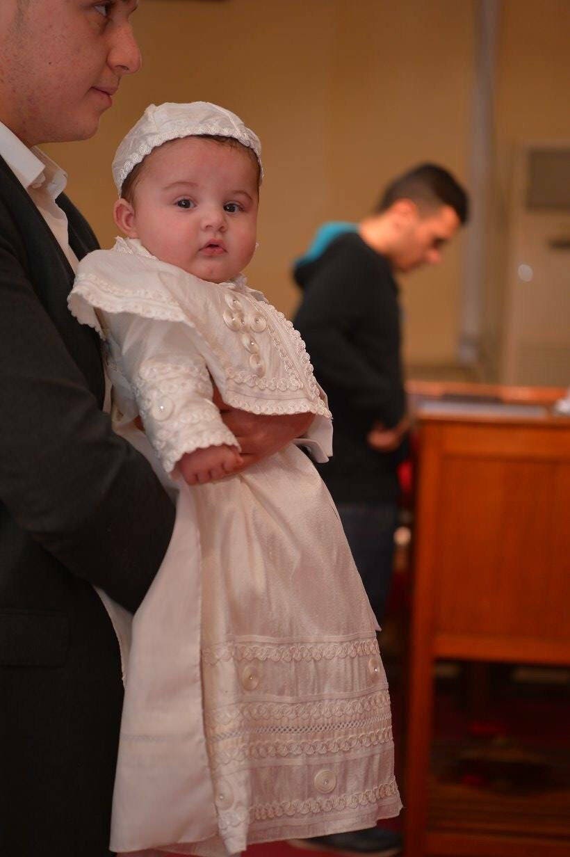 Ropon para bautizo de niño estilo Papal - Etsy México
