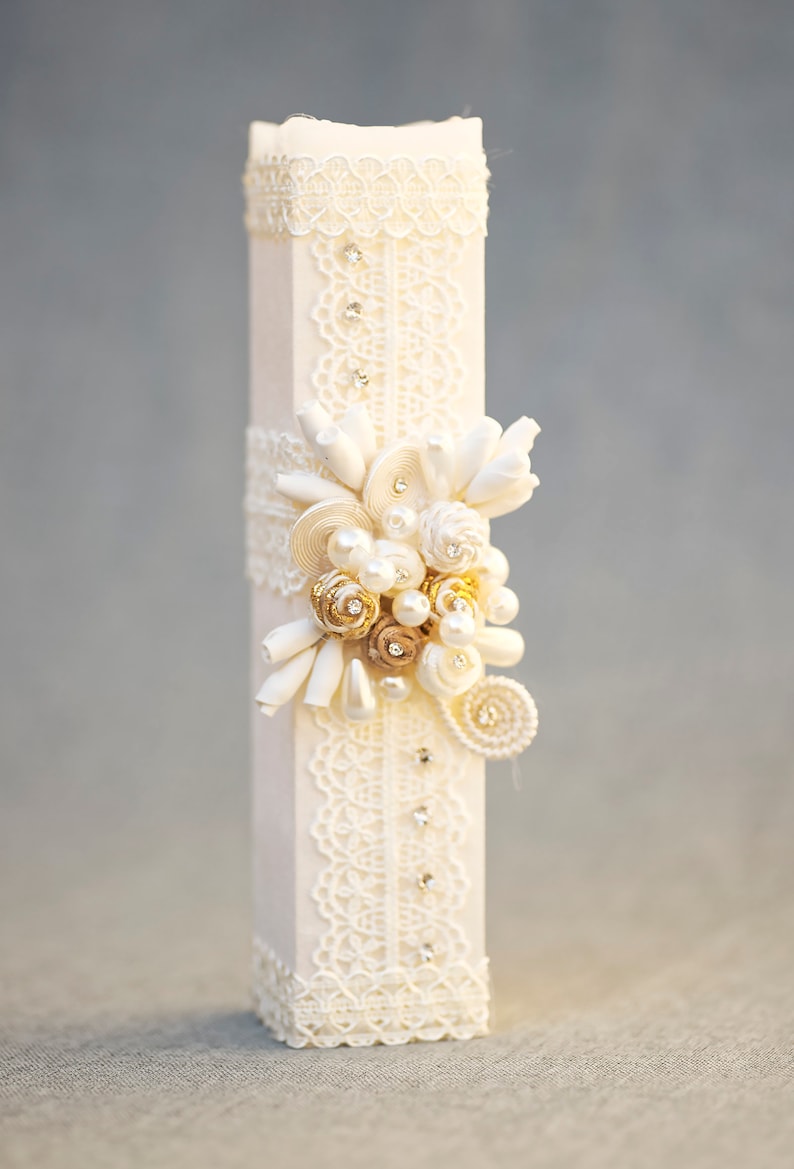 Handmade Christening Candle Set Baptism Candles Burbvus Etsy Canada