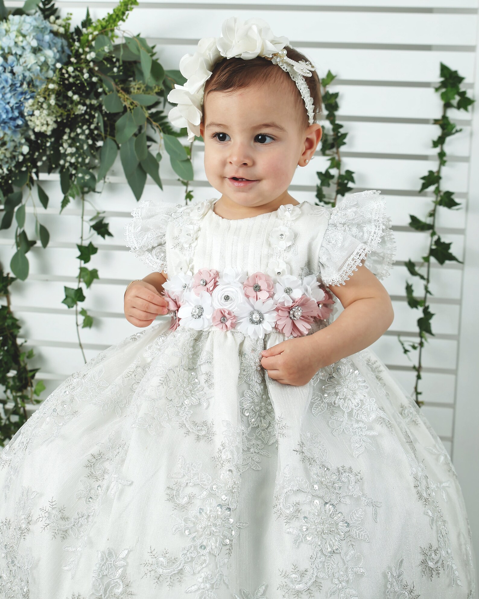 Burbvus Christening Gown for Baby Girls Lace Dress Etsy