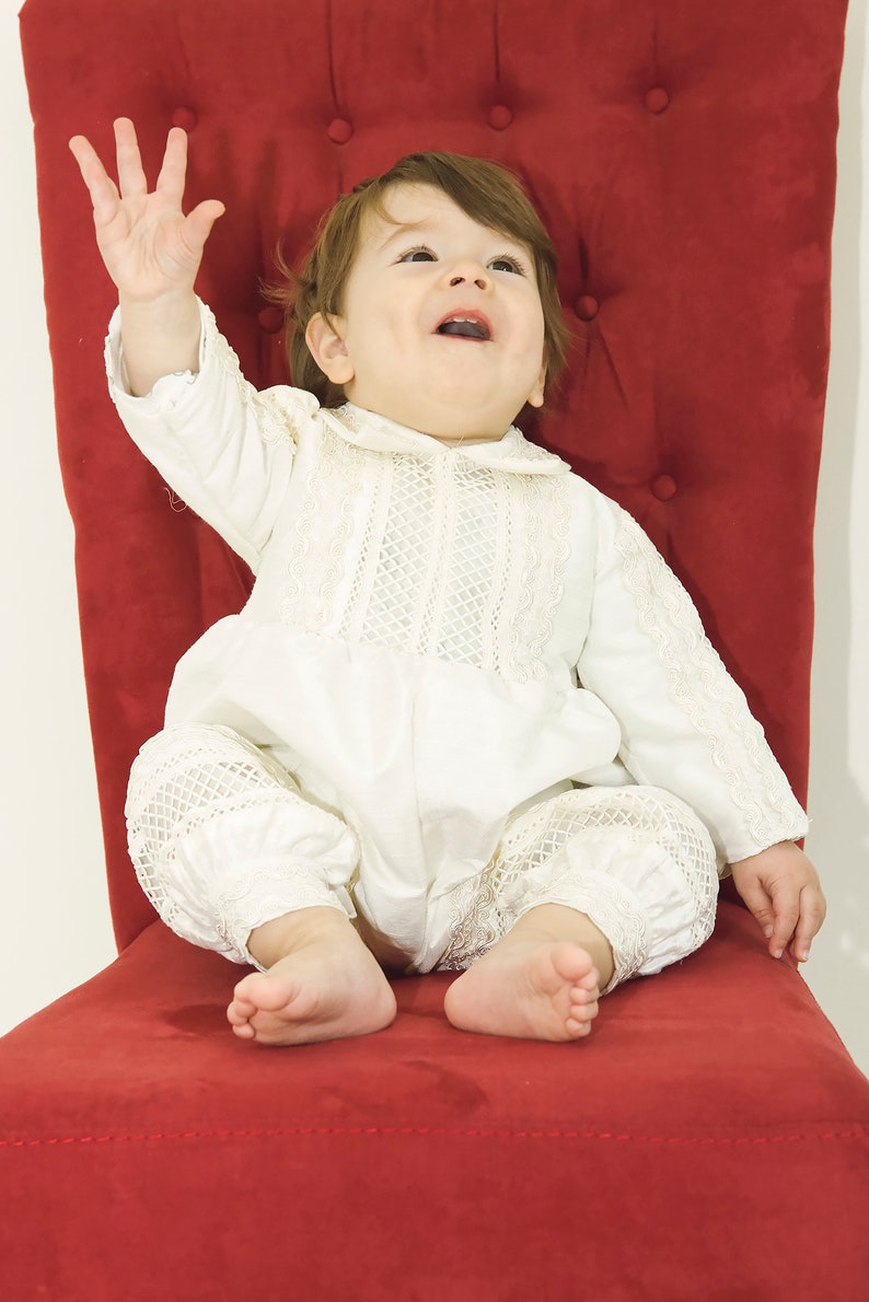 Baby Boy Baptism Outfit Burbvus B005 Handmade Convertible Etsy
