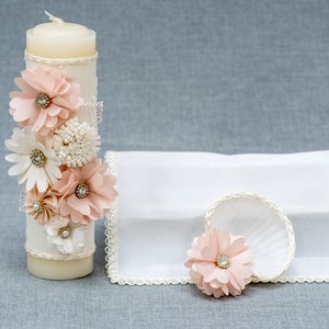 HandMade Christening Candle Set | Baptism candles Burbvus Model #42 | Baptism Gift