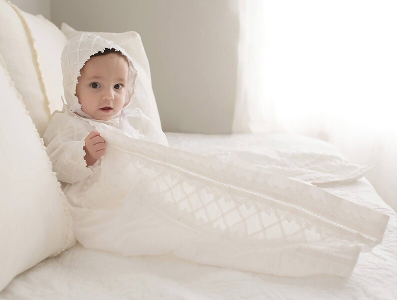 Baby Boy Christening Gown, Spanish Style outfit ropones para bautizo. Baptism Outfit B001. 100% Silk Dupioni image 5